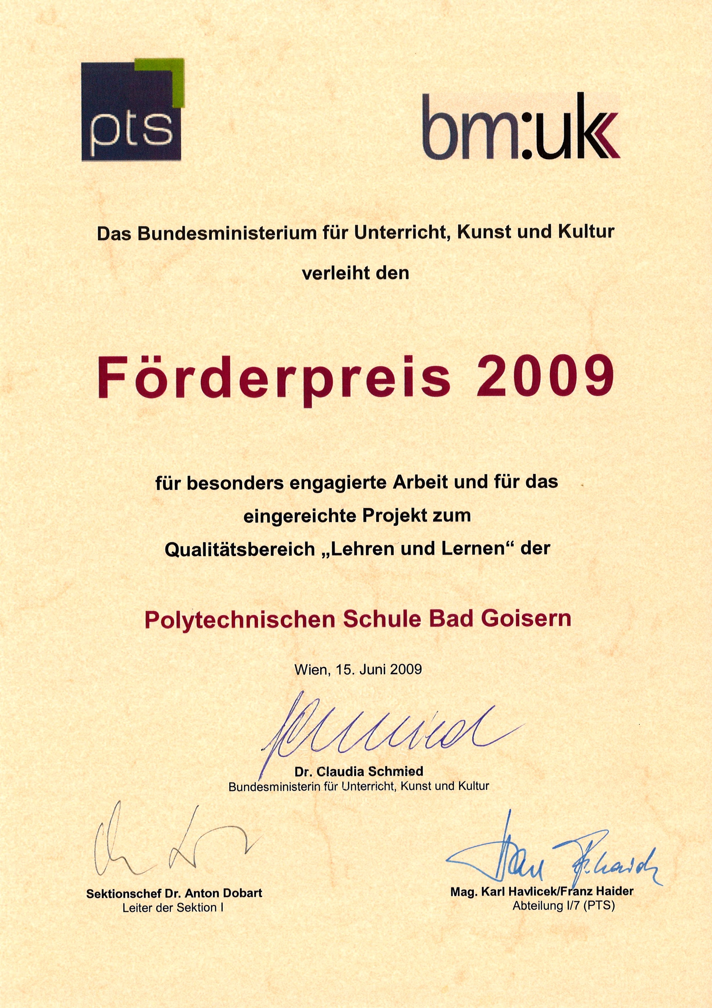 Frderpreis 2009