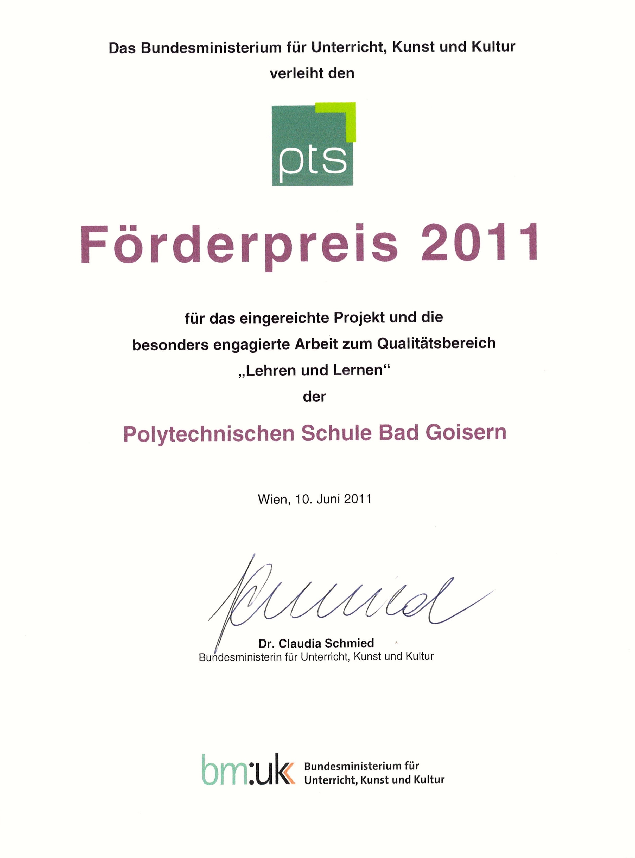 Frderpreis 2011